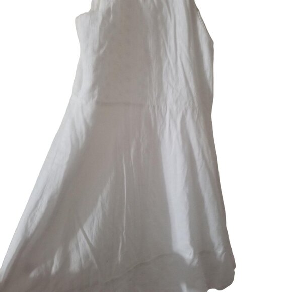 Candies White Sleeveless Eyelet Mini Dress With Keyhole Front & Ruffle Hem Women - Picture 5 of 6